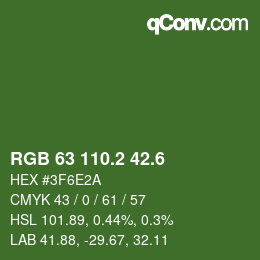 カラーコード: RGB 63 110.2 42.6 | qconv.com