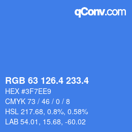 カラーコード: RGB 63 126.4 233.4 | qconv.com