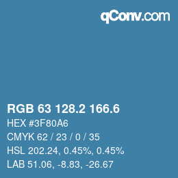 カラーコード: RGB 63 128.2 166.6 | qconv.com