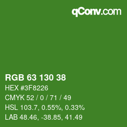 Color code: RGB 63 130 38 | qconv.com