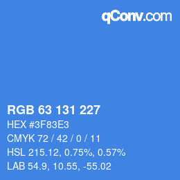 Color code: RGB 63 131 227 | qconv.com