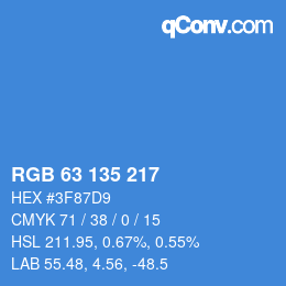 Color code: RGB 63 135 217 | qconv.com