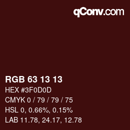 Color code: RGB 63 13 13 | qconv.com