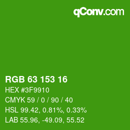 颜色代码: RGB 63 153 16 | qconv.com