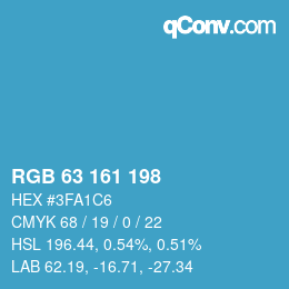 Color code: RGB 63 161 198 | qconv.com