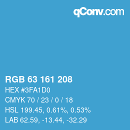 Code couleur: RGB 63 161 208 | qconv.com