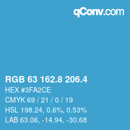 カラーコード: RGB 63 162.8 206.4 | qconv.com