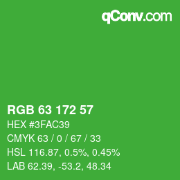 Farbcode: RGB 63 172 57 | qconv.com