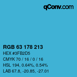 Código de color: RGB 63 178 213 | qconv.com