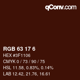 Color code: RGB 63 17 6 | qconv.com