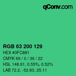 Color code: RGB 63 200 129 | qconv.com