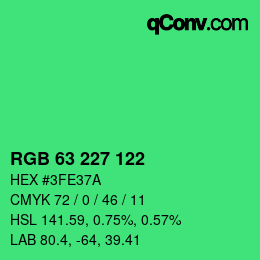 Código de color: RGB 63 227 122 | qconv.com