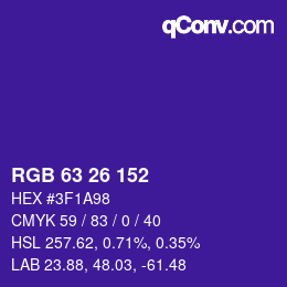 カラーコード: RGB 63 26 152 | qconv.com