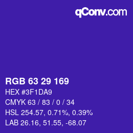 Color code: RGB 63 29 169 | qconv.com