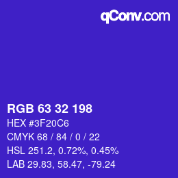 Color code: RGB 63 32 198 | qconv.com