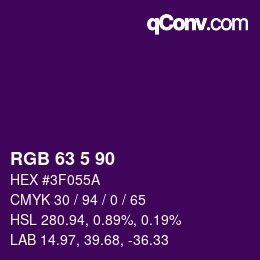 カラーコード: RGB 63 5 90 | qconv.com