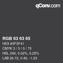 Código de color: RGB 63 63 65 | qconv.com