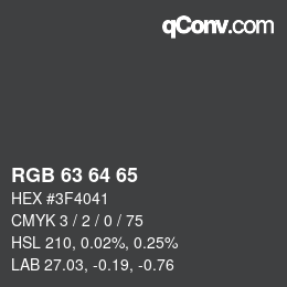 Code couleur: RGB 63 64 65 | qconv.com