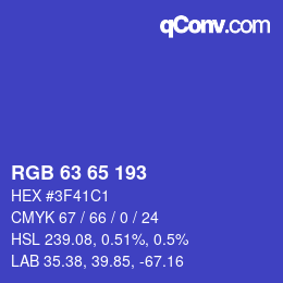 Color code: RGB 63 65 193 | qconv.com