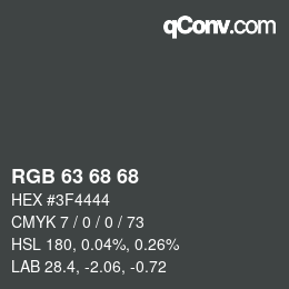 Code couleur: RGB 63 68 68 | qconv.com