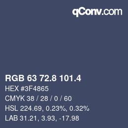 カラーコード: RGB 63 72.8 101.4 | qconv.com