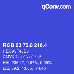 カラーコード: RGB 63 72.8 216.4 | qconv.com