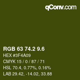 カラーコード: RGB 63 74.2 9.6 | qconv.com