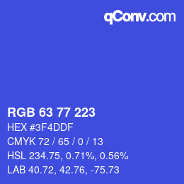 カラーコード: RGB 63 77 223 | qconv.com