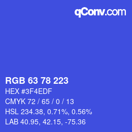 颜色代码: RGB 63 78 223 | qconv.com