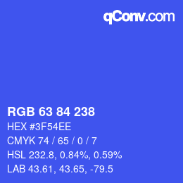 Color code: RGB 63 84 238 | qconv.com