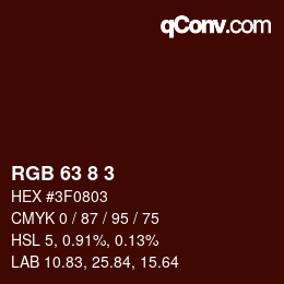 Color code: RGB 63 8 3 | qconv.com