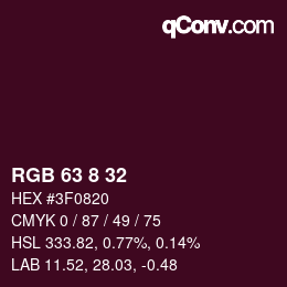 カラーコード: RGB 63 8 32 | qconv.com