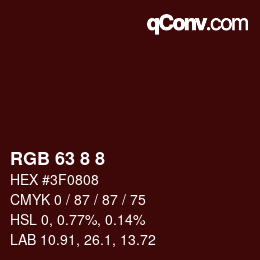 カラーコード: RGB 63 8 8 | qconv.com