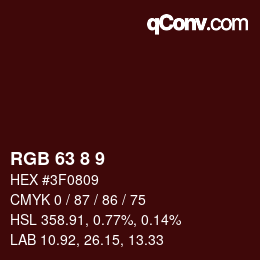 Color code: RGB 63 8 9 | qconv.com