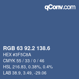 カラーコード: RGB 63 92.2 138.6 | qconv.com