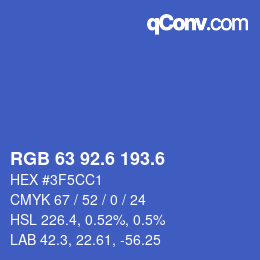 カラーコード: RGB 63 92.6 193.6 | qconv.com