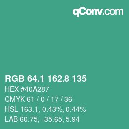 Color code: RGB 64.1 162.8 135 | qconv.com