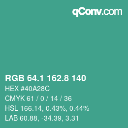 Color code: RGB 64.1 162.8 140 | qconv.com