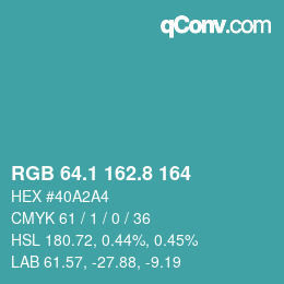 Color code: RGB 64.1 162.8 164 | qconv.com
