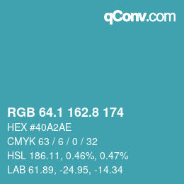 Código de color: RGB 64.1 162.8 174 | qconv.com