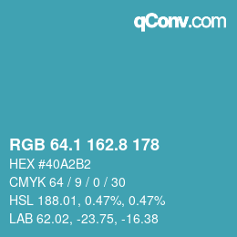 Color code: RGB 64.1 162.8 178 | qconv.com