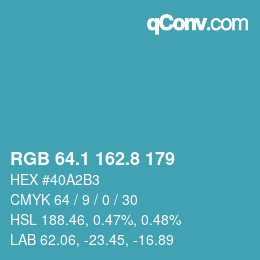Farbcode: RGB 64.1 162.8 179 | qconv.com