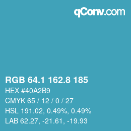 Color code: RGB 64.1 162.8 185 | qconv.com