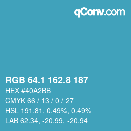 カラーコード: RGB 64.1 162.8 187 | qconv.com