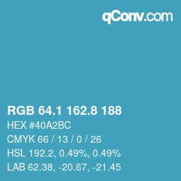 Color code: RGB 64.1 162.8 188 | qconv.com