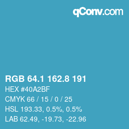 カラーコード: RGB 64.1 162.8 191 | qconv.com