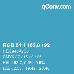 Farbcode: RGB 64.1 162.8 192 | qconv.com