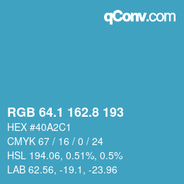 カラーコード: RGB 64.1 162.8 193 | qconv.com