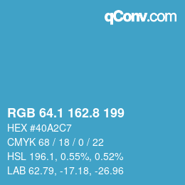 カラーコード: RGB 64.1 162.8 199 | qconv.com