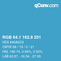 カラーコード: RGB 64.1 162.8 201 | qconv.com